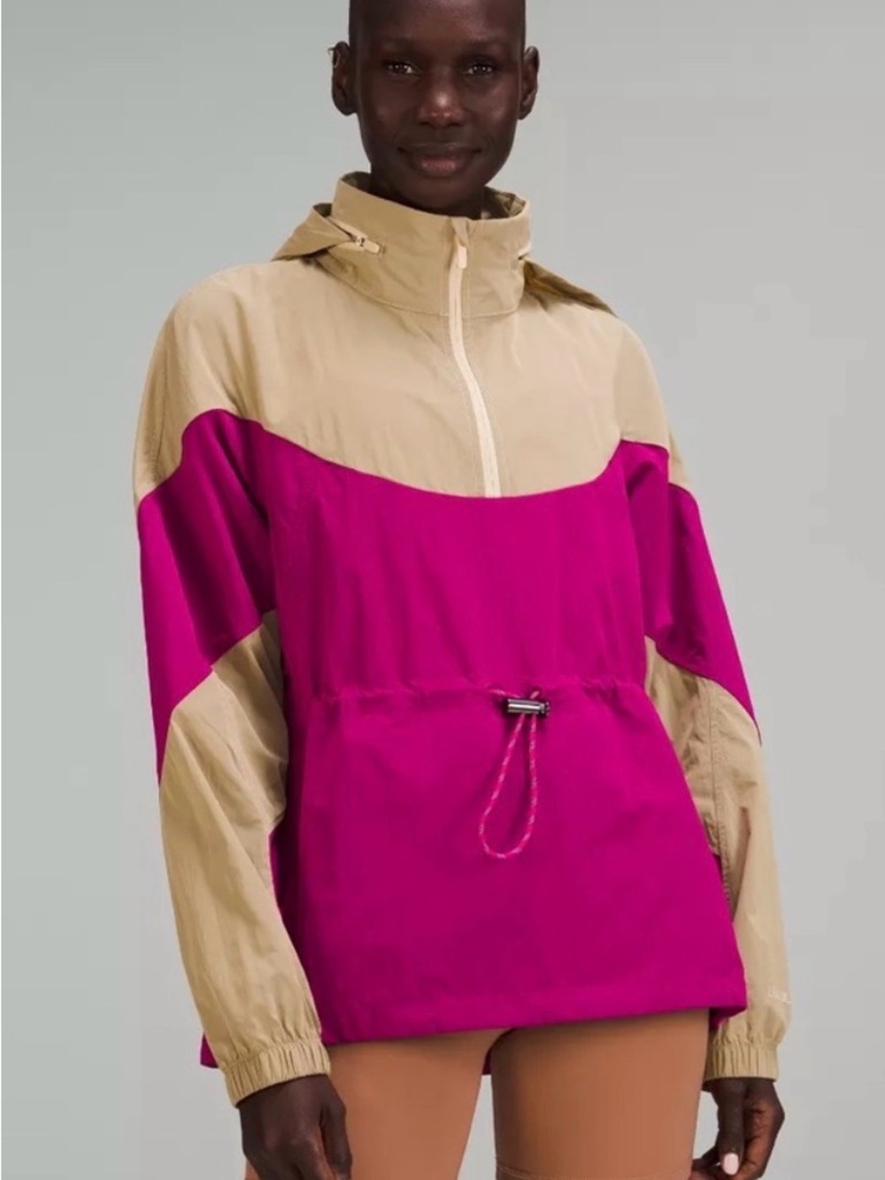 lululemon athletica evergreen Two-Tone Wind Anorak in Magenta and Beige NWT 4